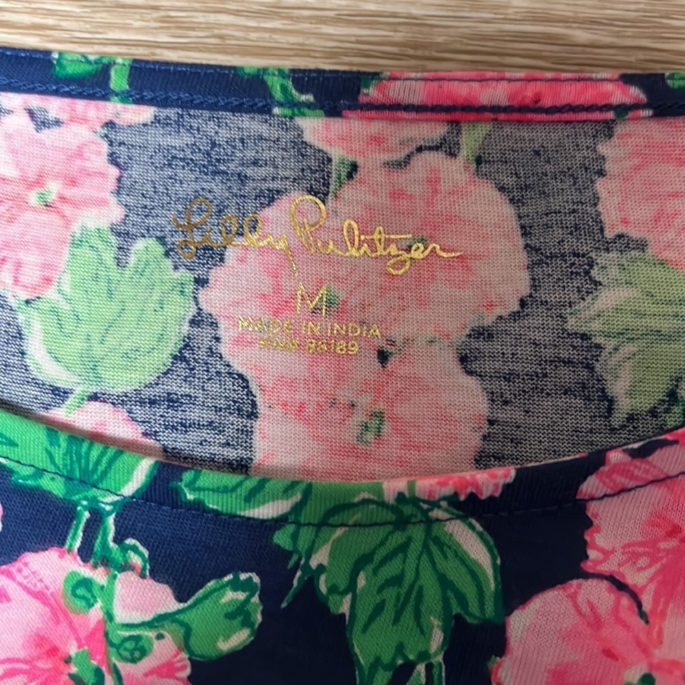 Lilly Pulitzer Geanna Swing Dress Turquoise Oyster Bay Navy So Devine Medium NWT - Picture 4 of 5